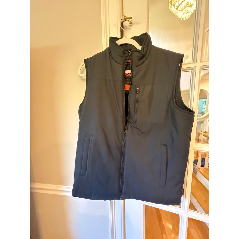 Hawke & Co Outfitter Mens Black Puffer Vest Fleece Lined Full Zip Small